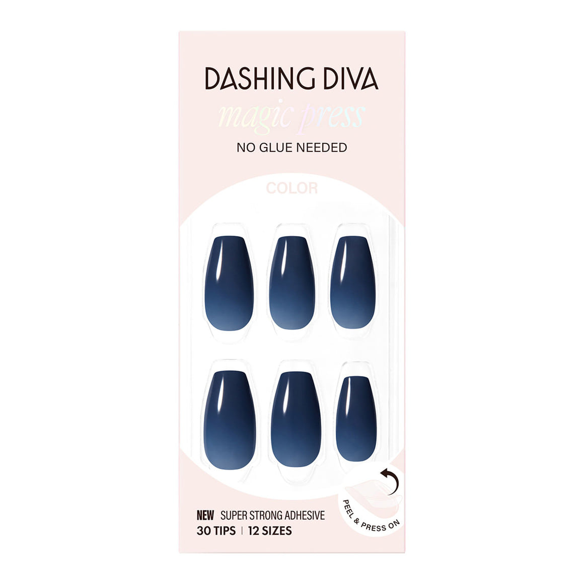 Dashing Diva Magic Press- Clear Navy (Coffin) | 穿戴甲| Press On Nail