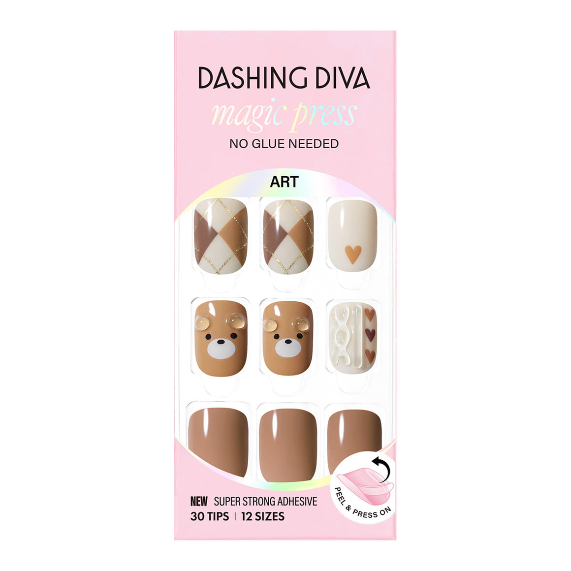 Dashing Diva Magic Press- Knitted Bear (Short Square) | 穿戴甲| Press On Nail