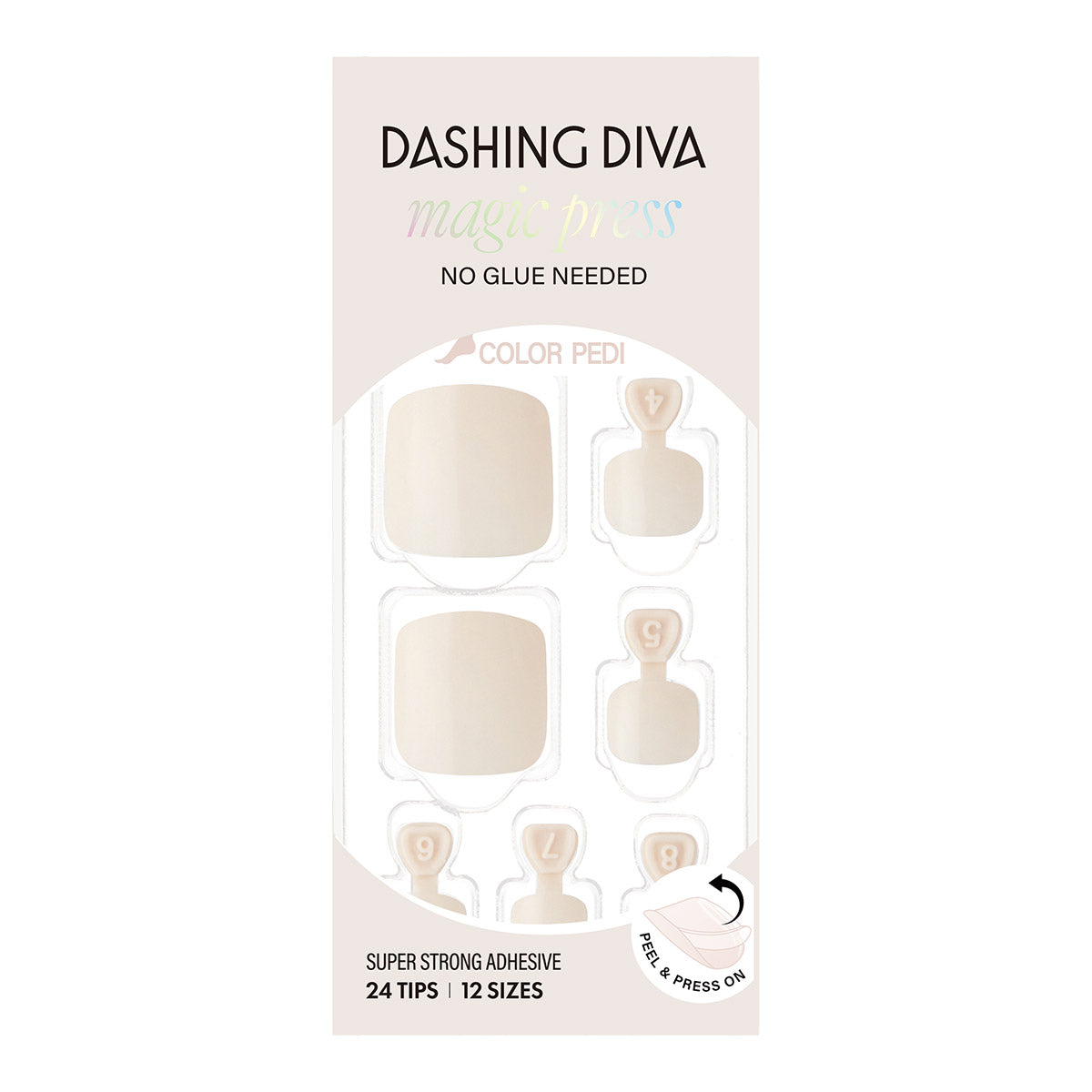 Dashing Diva Magic Press Pedicure-Creamy White | 穿戴甲(腳甲)| Press On Pedicure