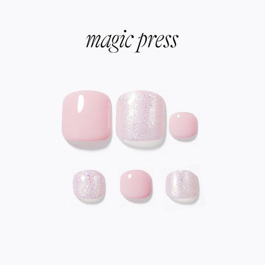 Dashing Diva Magic Press Pedicure- Glittering pink | 穿戴甲(腳甲)| Press On Pedicure
