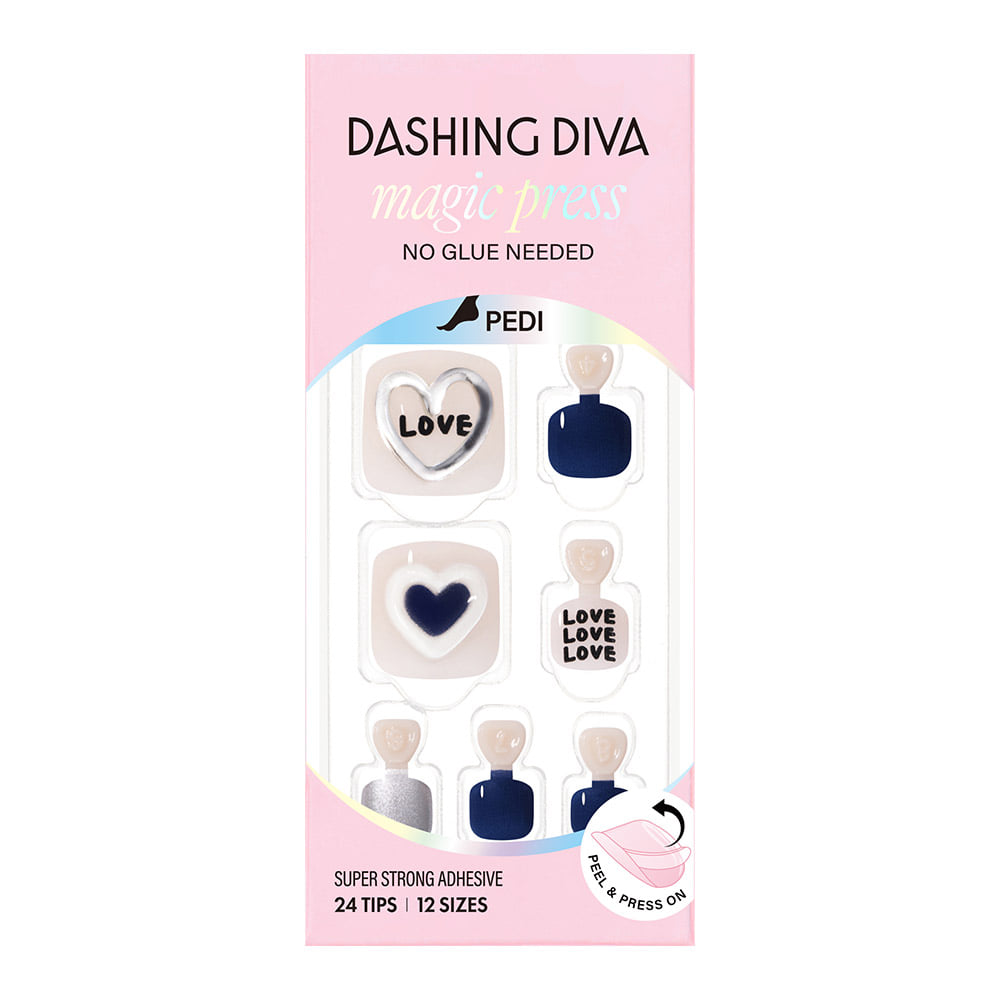 Dashing Diva Magic Press Pedicure- Love love love | 穿戴甲(腳甲)| Press On Pedicure