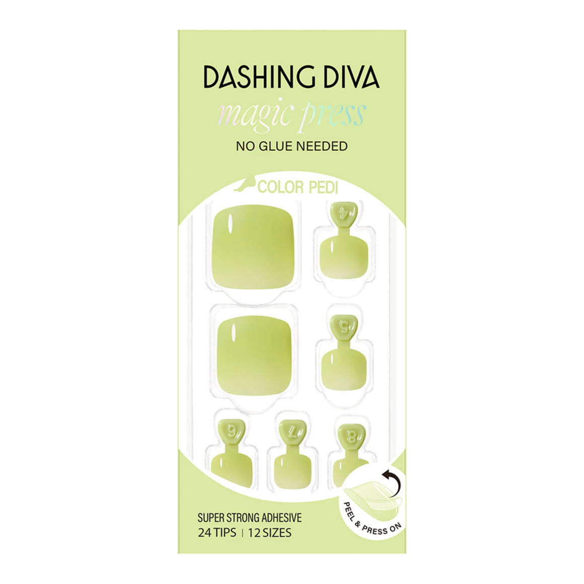 Dashing Diva Magic Press Pedicure- Olive green | 穿戴甲(腳甲)| Press On Pedicure