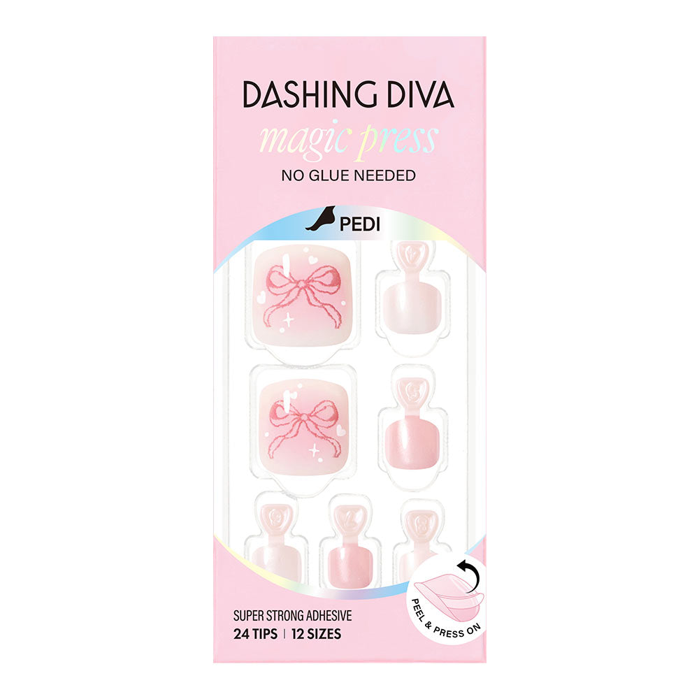 Dashing Diva Magic Press Pedicure- Silky Ribbon | 穿戴甲(腳甲)| Press On Pedicure