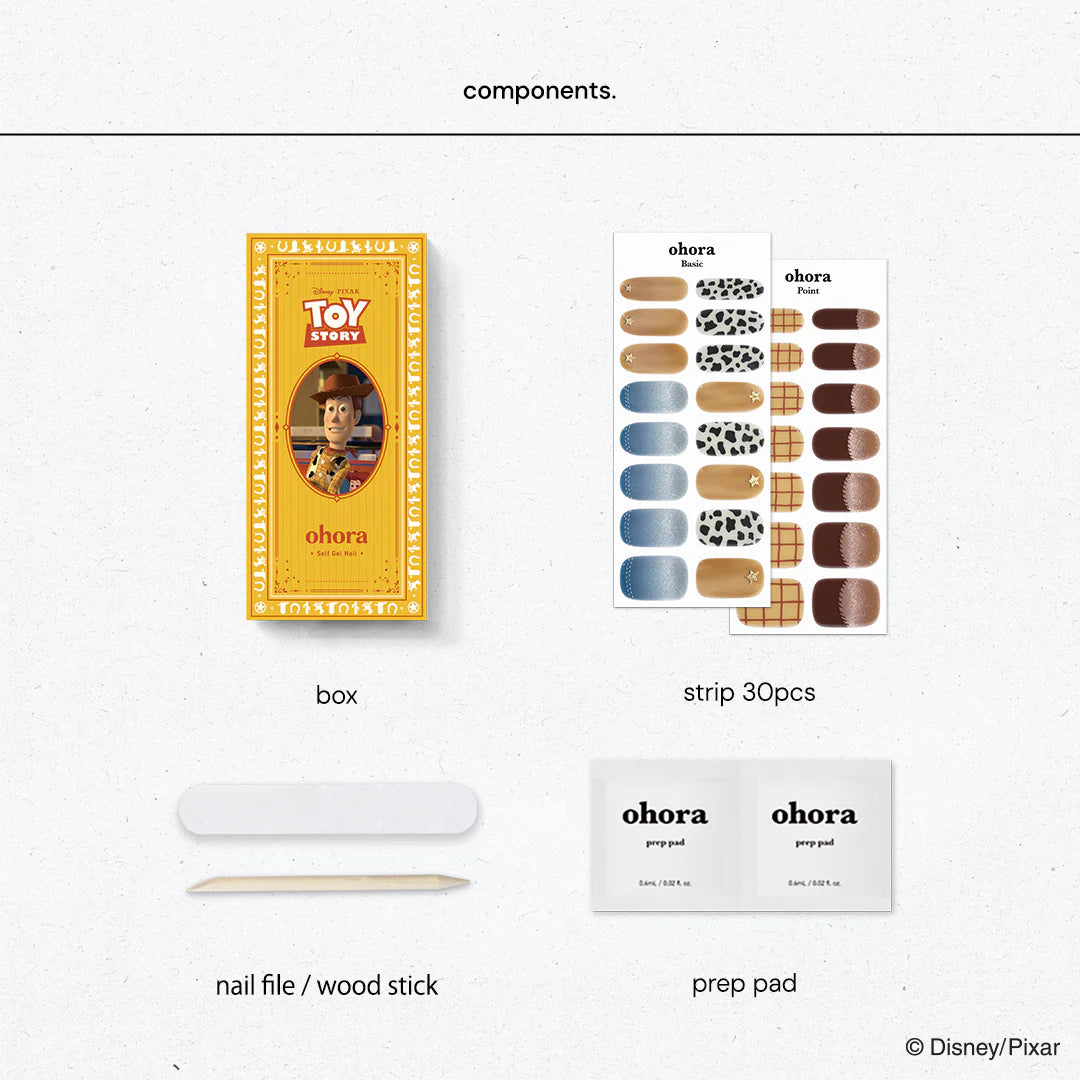 Ohora Japan Disney|N Sheriff Woody|指甲貼|Semi Cured Gel