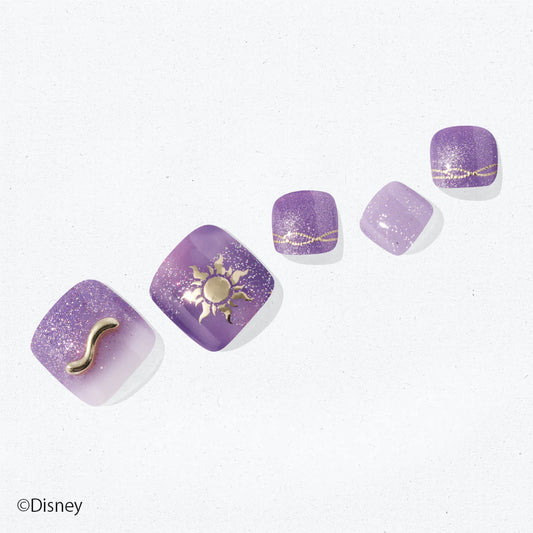 迪士尼《魔髮奇緣》樂佩公主為靈感的紫水晶美甲貼
