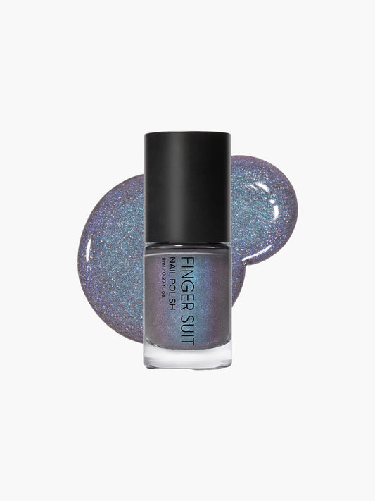 Finger Suit | Pluto | 指甲油 | Glitter Nail Polish| 炭灰星空指甲油 | 藍光閃耀宇宙