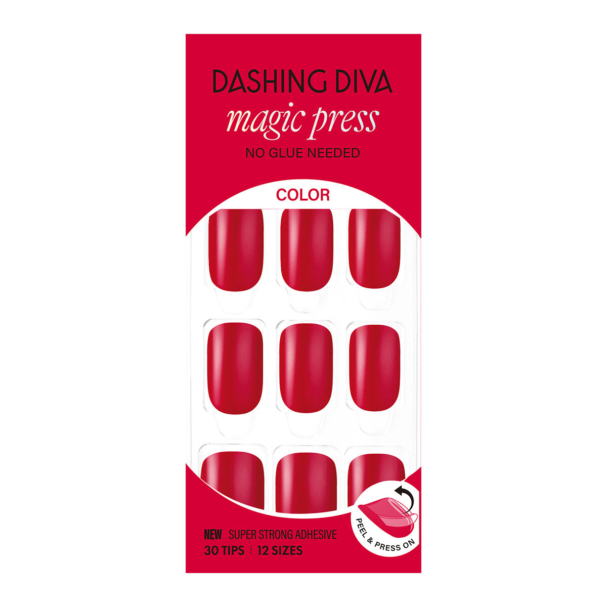 Dashing Diva Magic Press- Red Pop (Regular Round) | 穿戴甲| Press On Nail