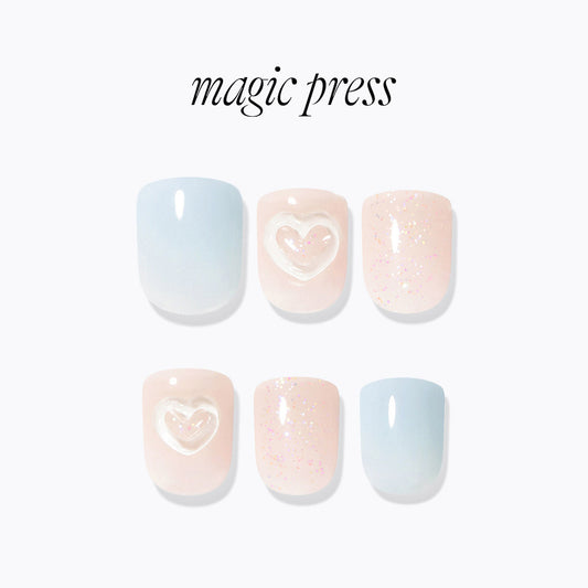 Dashing Diva Magic Press- Sky Heart (Short Square) | 穿戴甲| Press On Nail