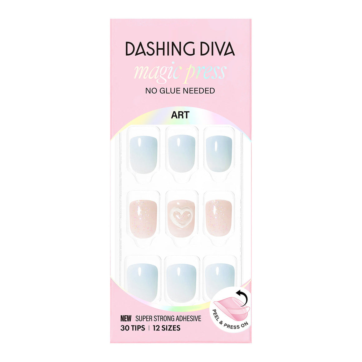 Dashing Diva Magic Press- Sky Heart (Short Square) | 穿戴甲| Press On Nail
