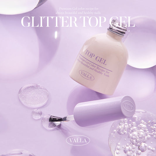 Valla Non-Wipe Glitter Top Gel 免清洗閃粉封層膠