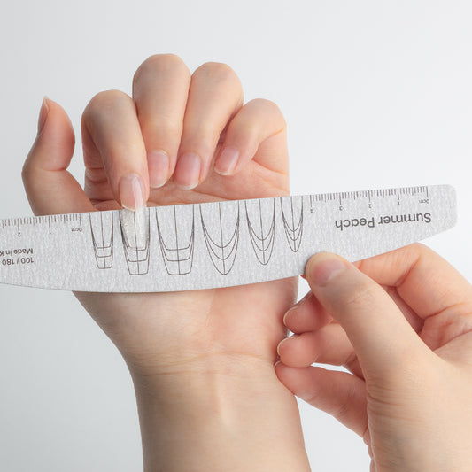 【Made in Korea】Half-Moon Zebra Nail File 100/180 | with Nail Shape Guide