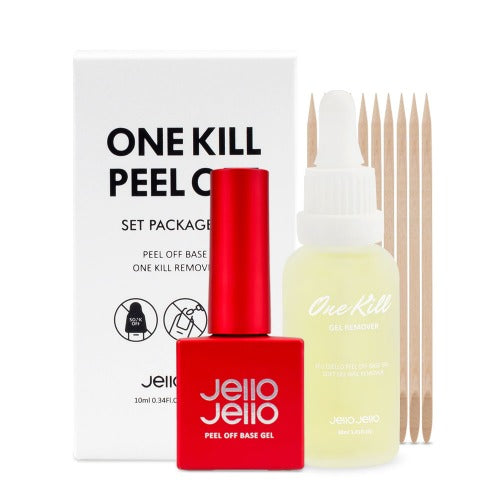 Jello Jello Peel Off Base Gel & One Kill Remover Set | Damage-Free Gel Removal