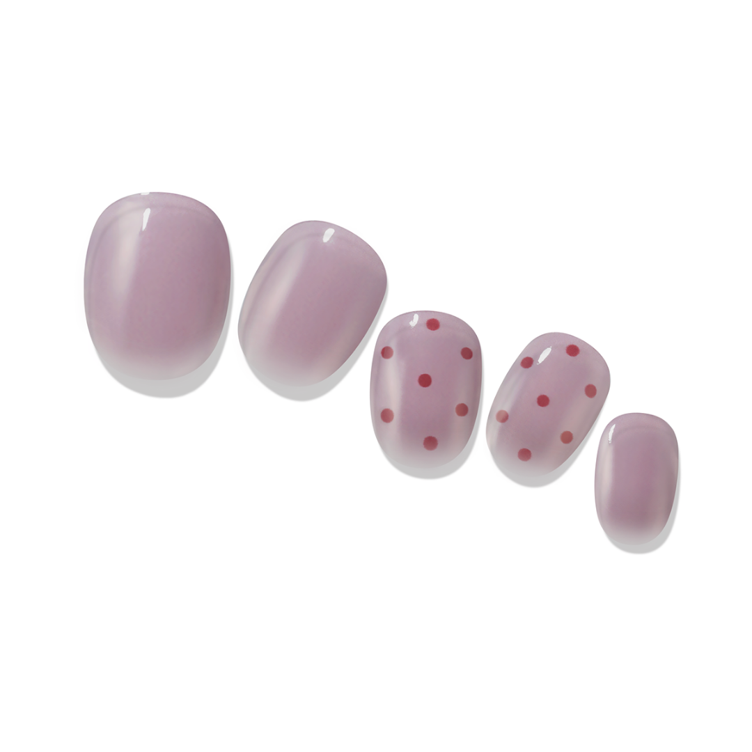 Gelato Factory-KR | Dotty | 獨特紫羅蘭色與酒紅圓點 | 香港時尚美甲款式|指甲貼|Solar Gel
