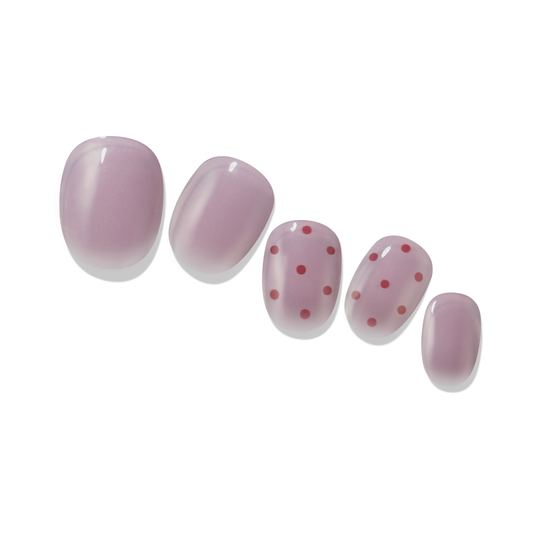 Gelato Factory-KR | Dotty | 獨特紫羅蘭色與酒紅圓點 | 香港時尚美甲款式|指甲貼|Solar Gel