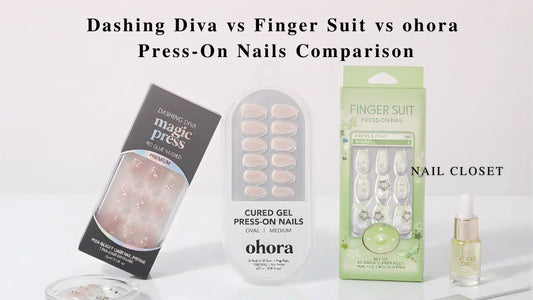 Dashing Diva vs Finger Suit vs ohora  Press-On Nails Comparison