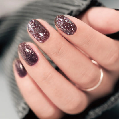 Gel Me1 Japan|18. Noir Black ｜黑色貓眼指甲貼|指甲貼|Semi Cured Gel