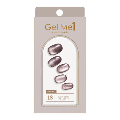 Gel Me1 Japan|18. Noir Black ｜黑色貓眼指甲貼|指甲貼|Semi Cured Gel