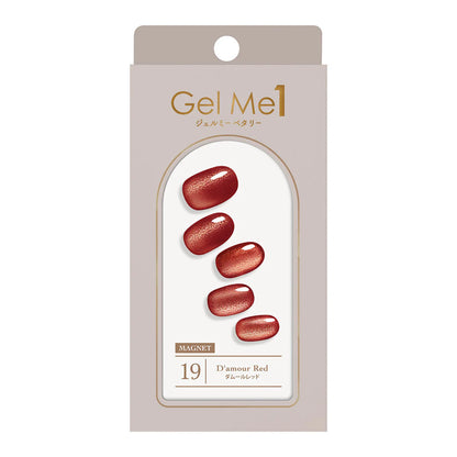 Gel Me1 Japan|19. Amour Red｜紅色貓眼指甲貼|指甲貼|Semi Cured Gel