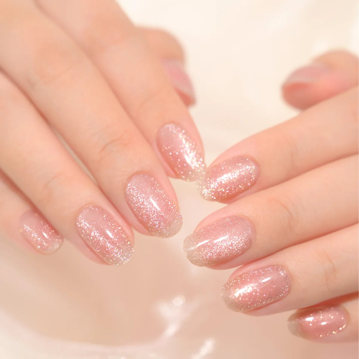 pink glitter nail wraps