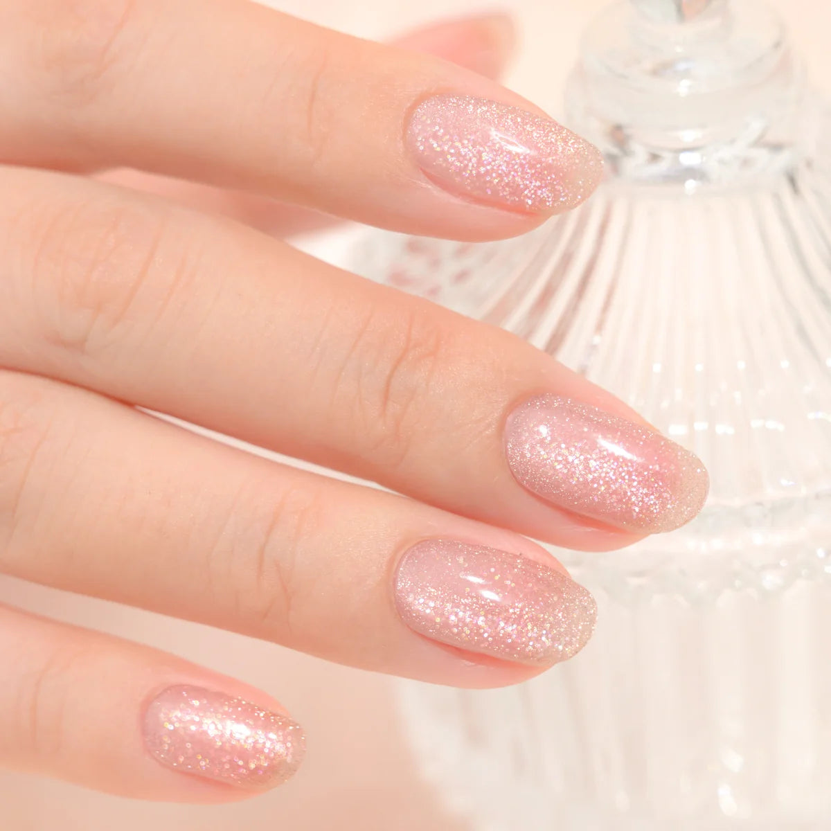 pink glitter nail wraps