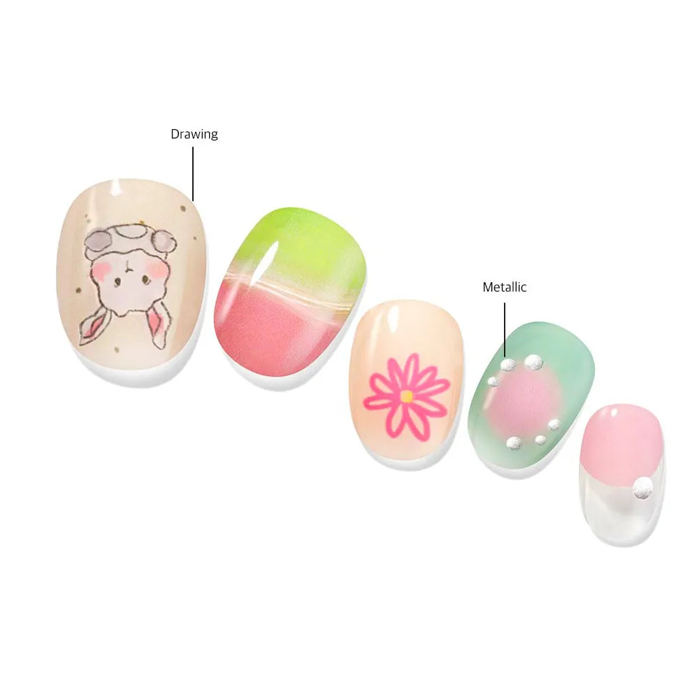 Adorable Bunny|Nail Sticker|Solar Gel