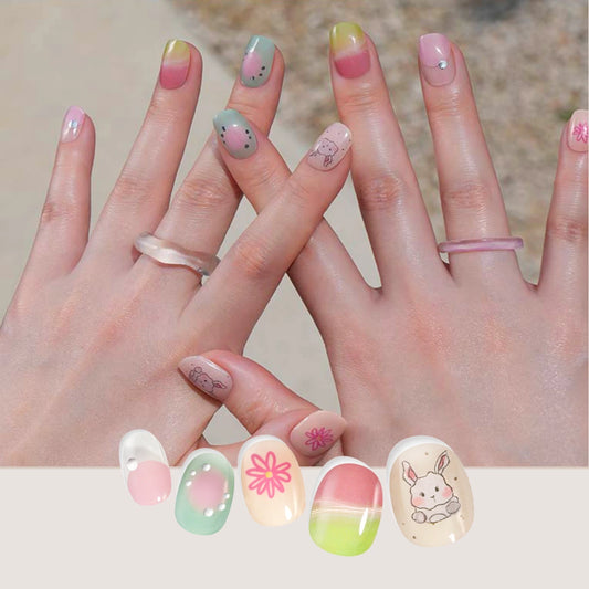 Adorable Bunny|Nail Sticker|Solar Gel
