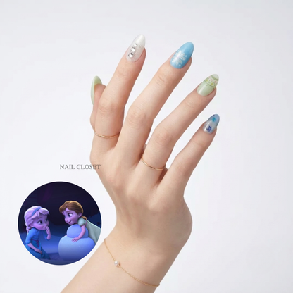 anna, elsa, olaf nail stickers