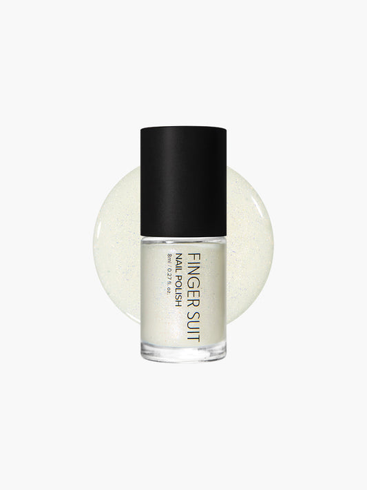 Finger Suit | Baroque Pearl｜白色珍珠 | 指甲油 | Glitter Nail Polish| 白珍珠指甲油 | 微藍暖光