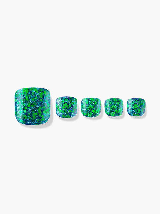 Finger Suit Blue Zest Pedi | 穿戴甲（腳甲）| Press On Pedicure
