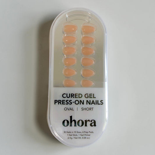 beige press-on nails