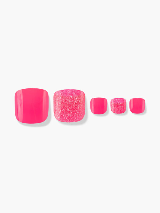 Finger Suit Cherry Pop Pedi | 穿戴甲（腳甲）| Press On Pedicure