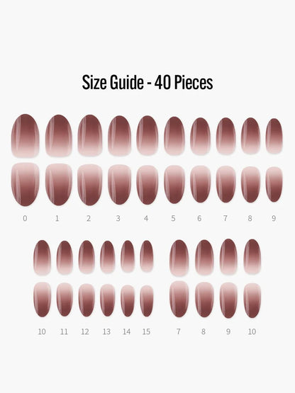 Finger Suit Chilli Ombre Oval Press-On Nails | Burgundy Red Fade