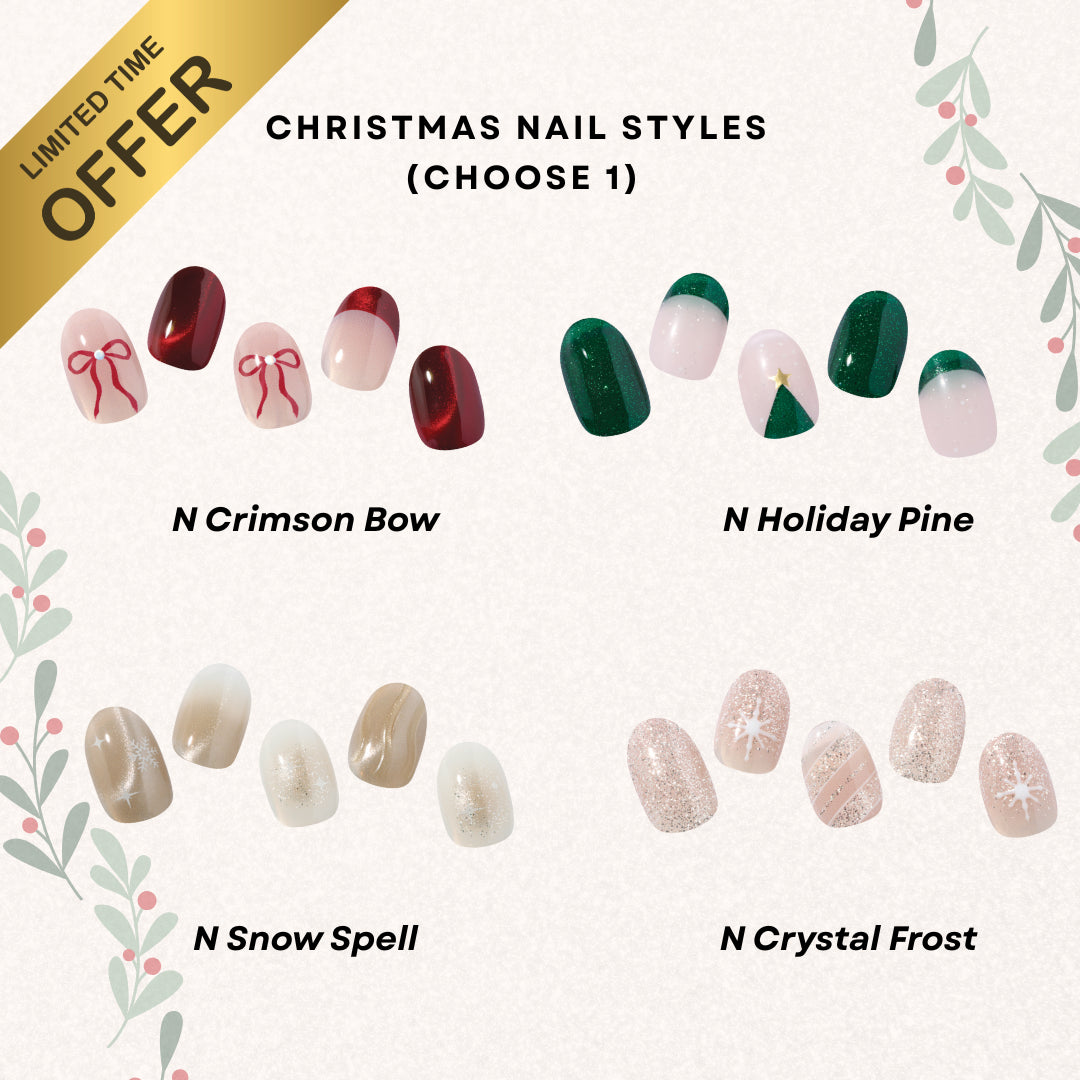 【限時激殺】聖誕禮盒｜聖誕美甲貼禮物｜原價$328 只需$198｜4選1 + 卸甲液 + 驚喜禮盒