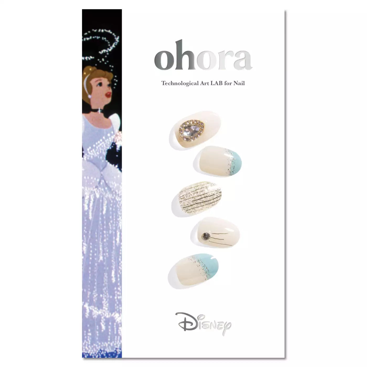 Ohora Japan Disney|Cinderella Nail Stickers Semi-Cure Gel Nails NP-032-JC ｜灰姑娘日本|指甲貼|Semi Cured Gel