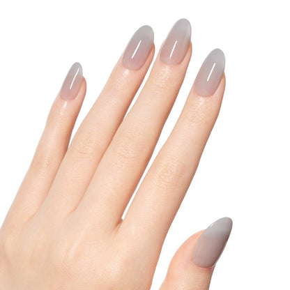 Dashing Diva Magic Press Cloud Ash sheer cloud grey Almond press-on nails