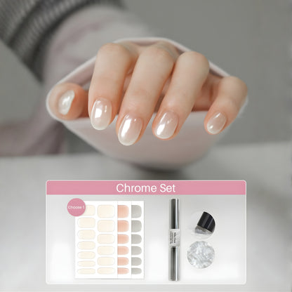 [Gelato Factory] One-Color Nail Wraps (Choose 3 Colors) + Chrome Jelly Pen Set