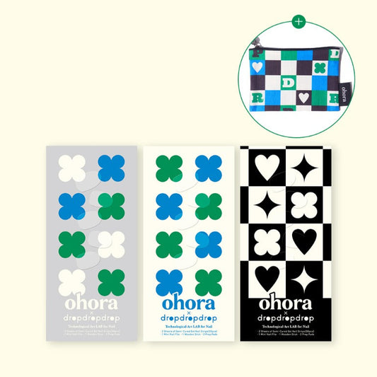 Ohora Korea | [DRP X ohora] 3 Design SET (+ Pouch included) | 指甲貼| Semi Cured Gel