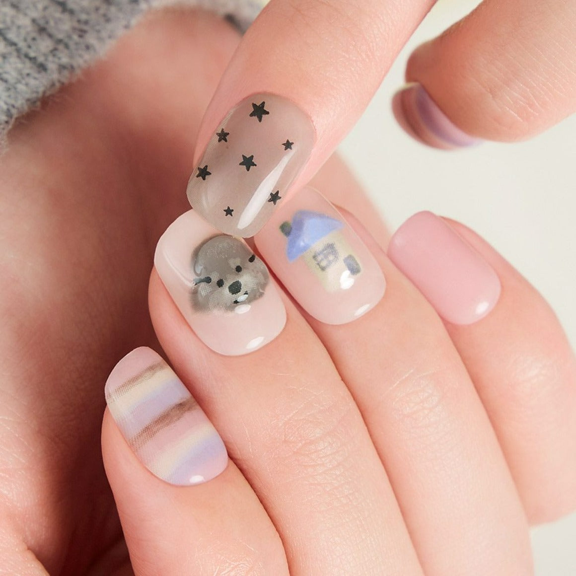 cute poodle press-on nails