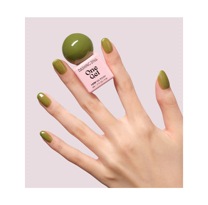 Dashing Diva One Gel Mini – Green Jujube | Olive Green 1-Step LED Gel Polish, 5ml