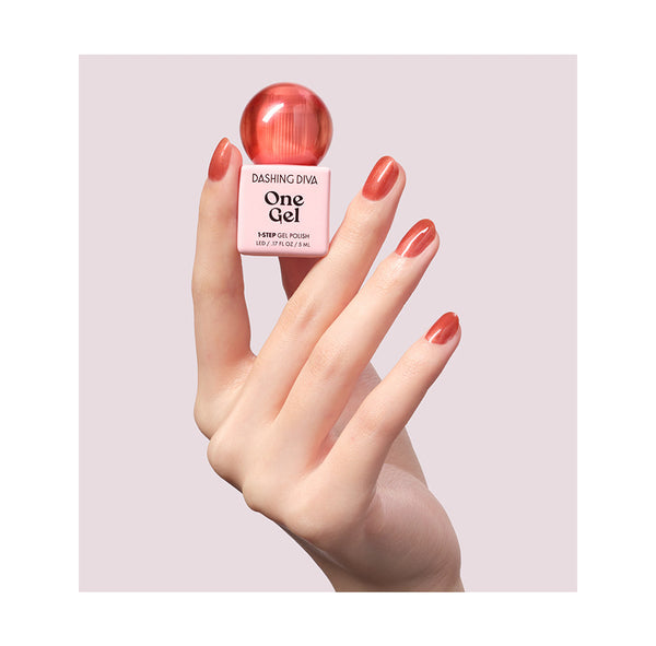 Dashing Diva One Gel Mini – Sunlit Rose｜金珠光藍閃珊瑚玫瑰 1-Step LED Gel 甲油 5ml
