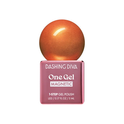 coral orange cat eye gel polish