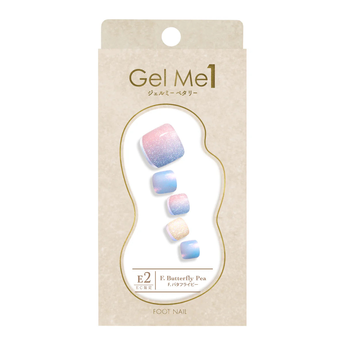 Gel Me1 Japan|E2.F Butterfly Pea|腳甲貼|Semi Cured Gel