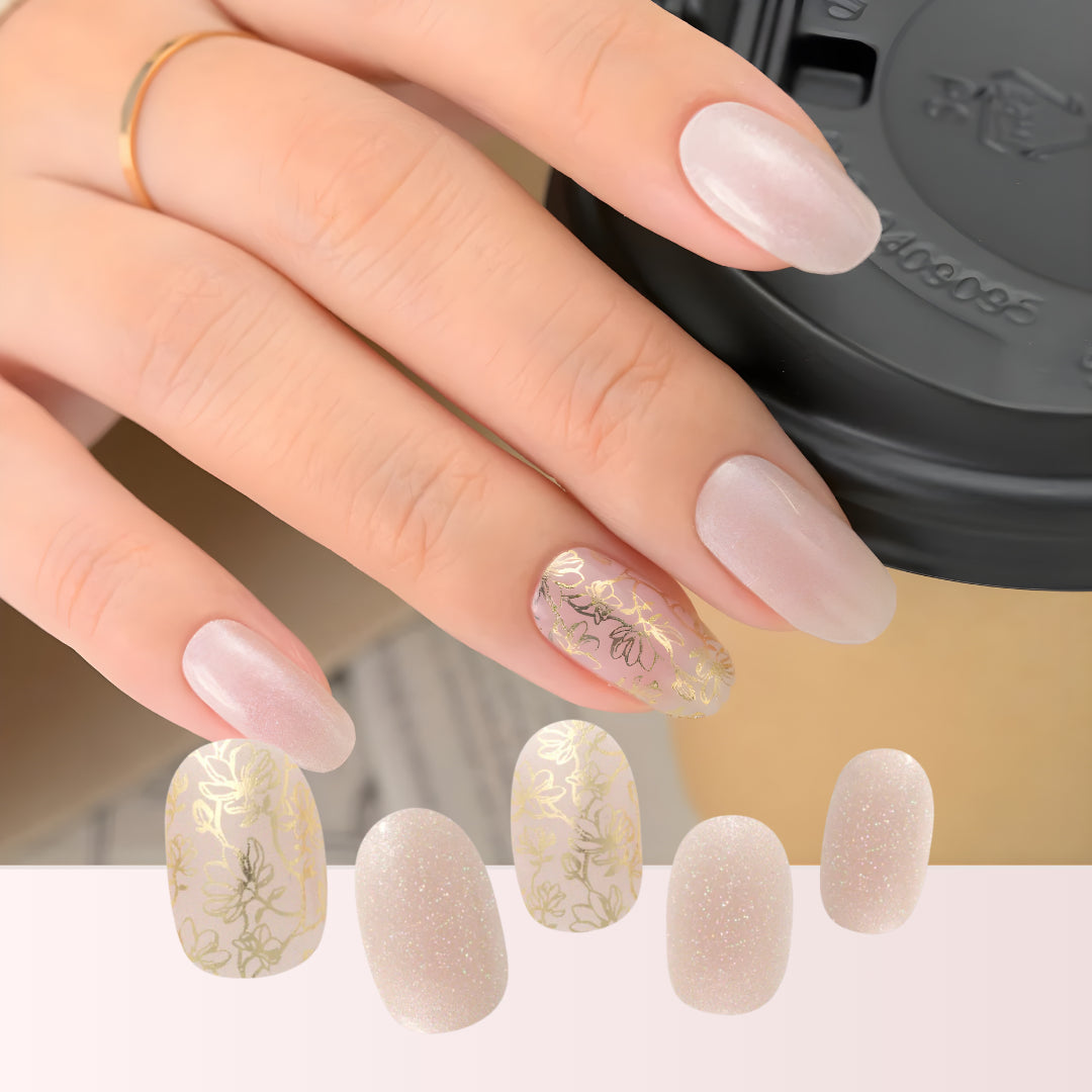 Gel Me1 半固化凝膠指甲貼 - Fleur Claire｜清透花卉・優雅日常款