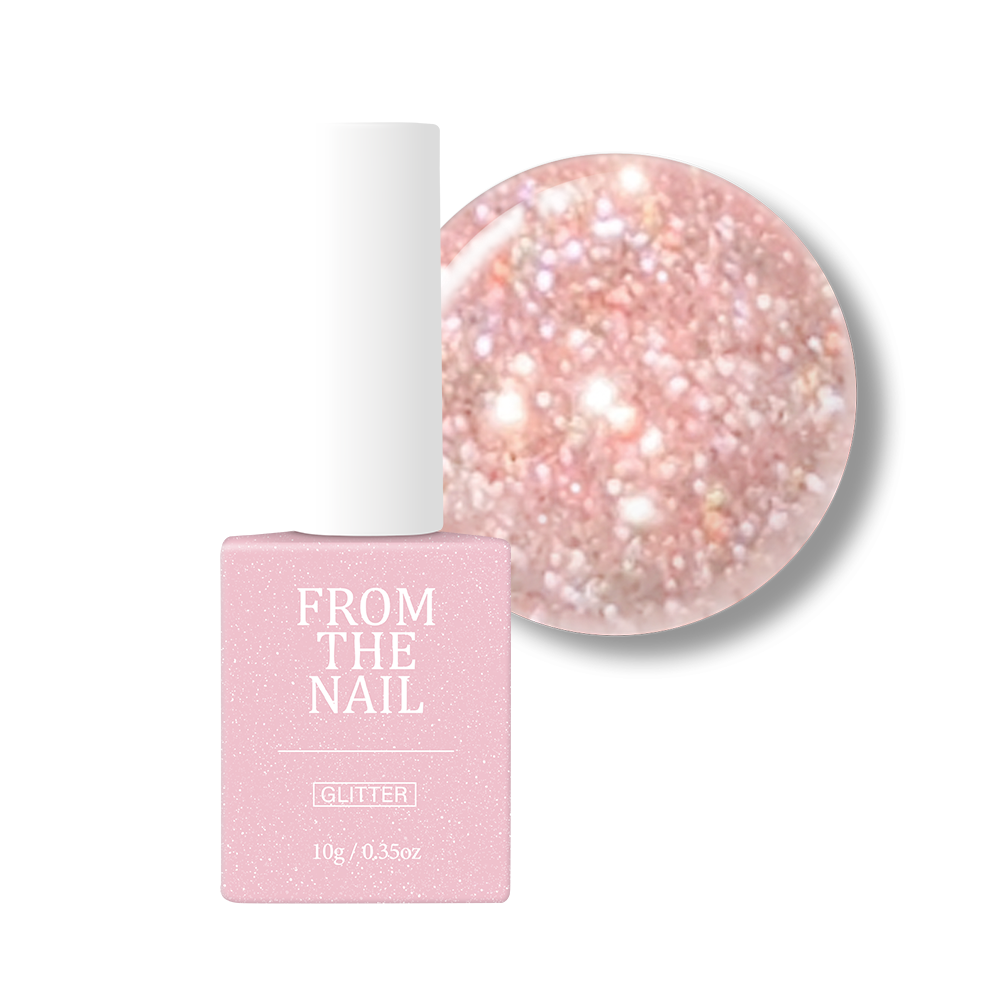 蜜桃色閃粉gel甲油