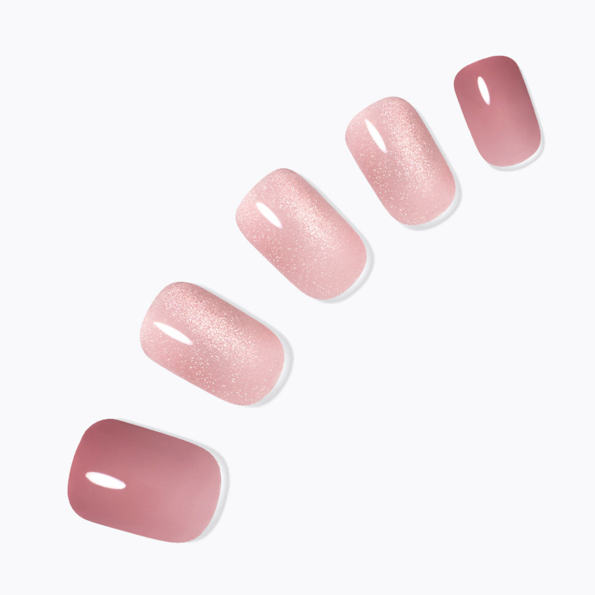 閃粉玫瑰貓眼穿戴甲 