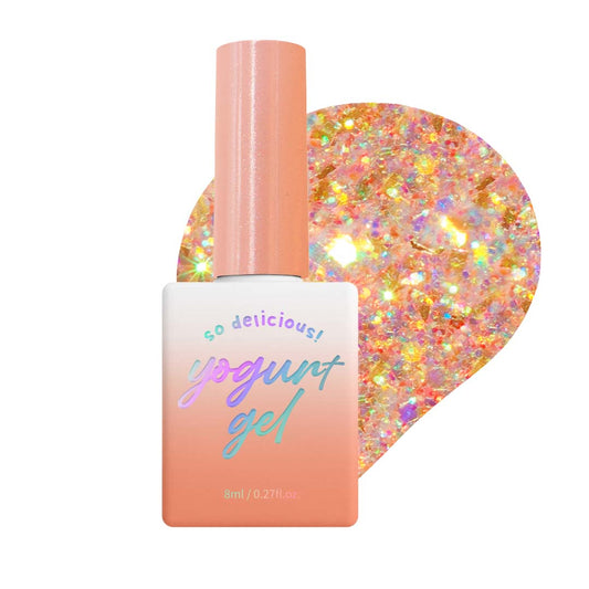 [Yogurt Nail] 'Aloha' Glitter Gel #G15 Sunset Orange||Glitter Gel