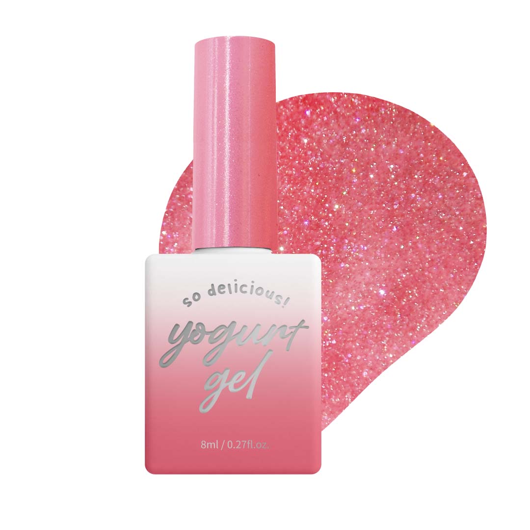 [Yogurt Nail] 'Ballerina' Reflective Glitter Gel #RG08 Flamingo||Glitter Gel