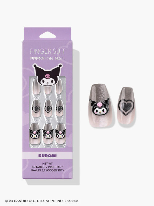 Finger Suit Kuromi Gel甲 ｜Greedy (Coffin) | 穿戴甲| Press On Nail