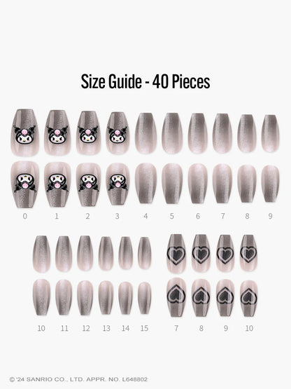 Finger Suit Kuromi Gel甲 ｜Greedy (Coffin) | 穿戴甲| Press On Nail