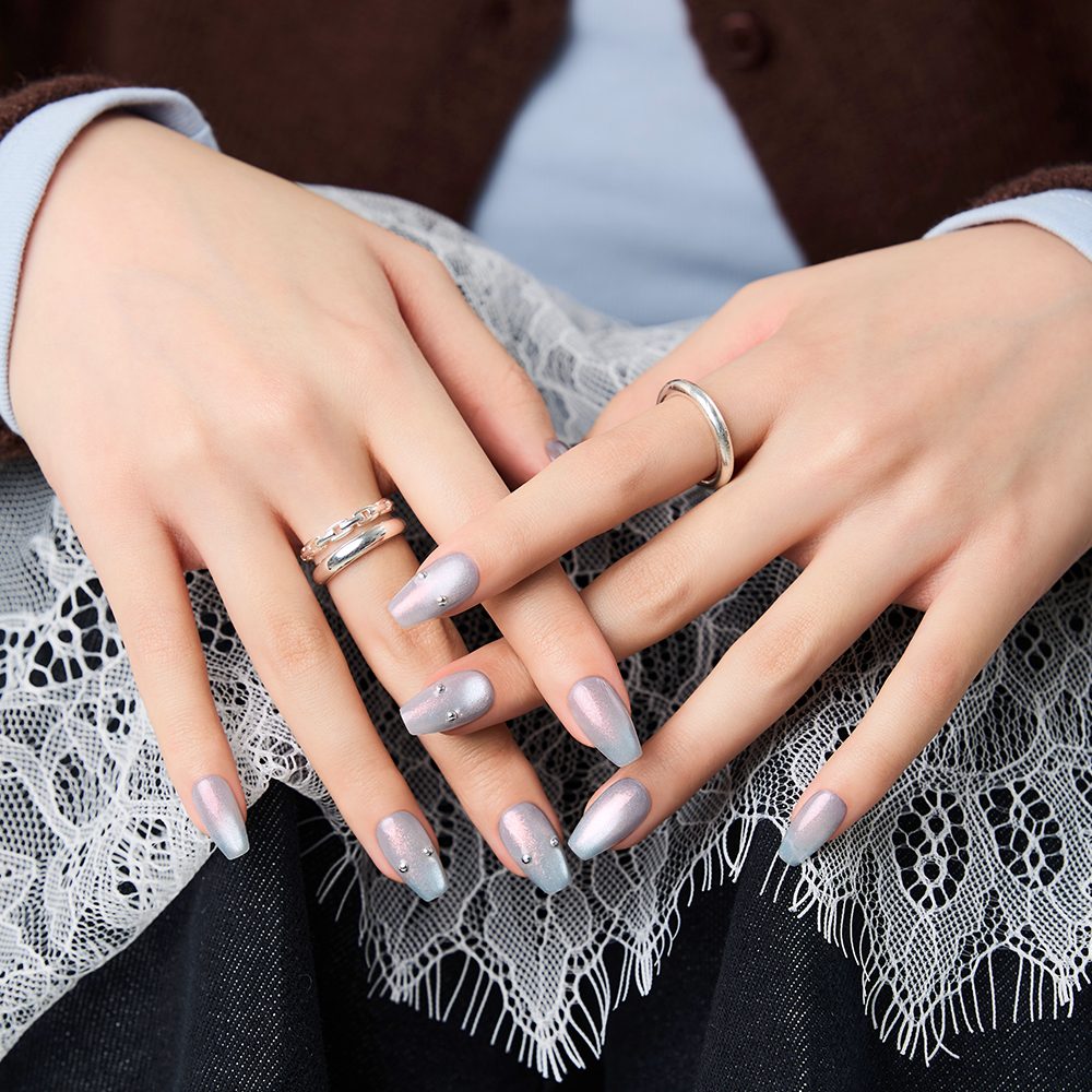 Cat eye press-on nails Autumn